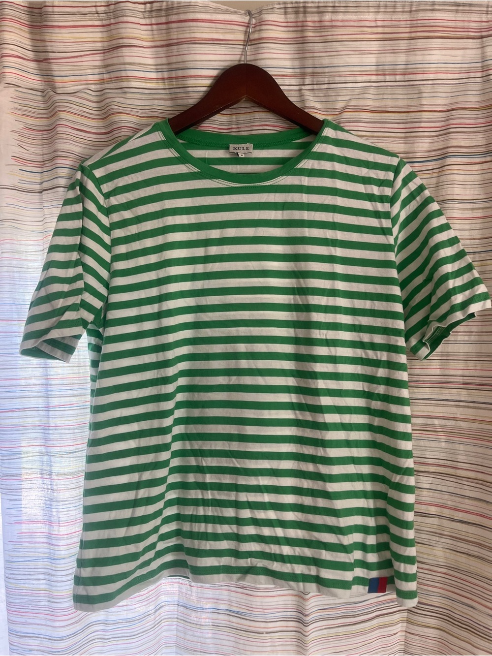 Kule Green & White Striped Tee